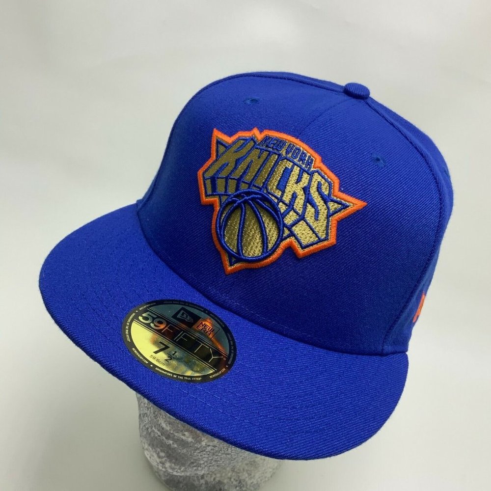 New Era Cap NBA NY Knicks Royal Blue Orange 59FIFTY Hat